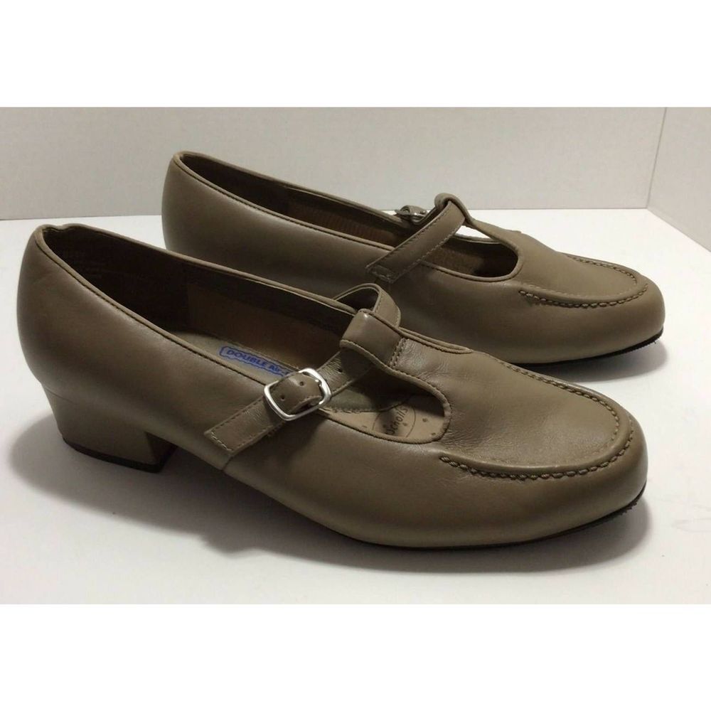 Dr Scholls Shoes Leather Pumps Comfort Size 8.5 W Double Air‎ Pillo Olive Flats